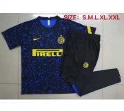 2020-21 Inter Milan Blue Black Training Kits Shirt with Pants