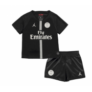 Kids PSG Jordan 2018-19 Third Away Black Soccer Shirt with Shorts