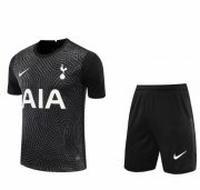2020-21 Tottenham Hotspur Goalkeeper Black Soccer Jersey Kits (Shirt+Shorts)