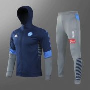 2020-21 Napoli Blue Grey Hoodie Jacket Training Suits With Pants