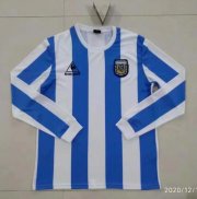1986 Argentina Retro Long Sleeve Home Soccer Jersey Shirt