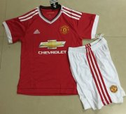 Kids Manchester United 2015-16 Home Soccer Shirt With Shorts