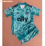 Kids Charlotte FC 2022-23 Green Goalkeeper Soccer Kits Shirt With Shorts