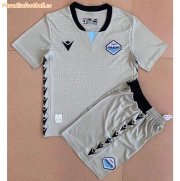 Kids Lazio 2021-22 Grey Goalkeeper Soccer Kits Shirt With Shorts