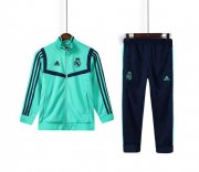 Kids 2019-20 Real Madrid Green Jacket and Pants Training Kits
