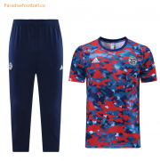2020-21 Bayern Munich Red Blue Training Kits Shirt with capri pants