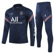 2020-21 PSG x Jordan Navy Training Kits Sweater with Navy Pants