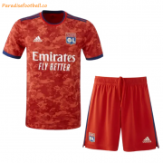 2021-22 Olympique Lyonnais Kids Away Soccer Kits Shirt with Shorts
