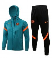 2021-22 Chelsea Green Training Kits Hoodie Jacket with Pants