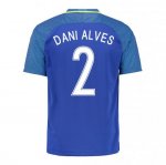 2016 Brazil Dani Alves 2 Away Soccer Jersey