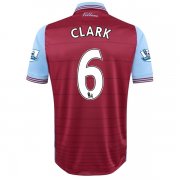 2015-16 Aston Villa CLARK #6 Home Soccer Jersey