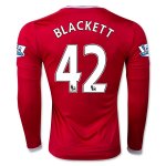 2015-16 Manchester United LS Home Soccer Jersey BLACKETT 42