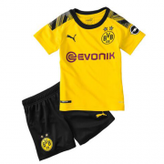 2019-20 Kids Borussia Dortmund Home Soccer Shirt With Shorts