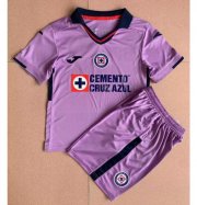 Kids Cruz Azul 2022-23 Purple Goalkeeper Soccer Kits Shirt With Shorts