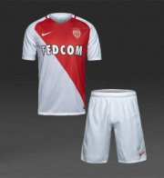 Kids AS Monaco 2016-17 Home Soccer Shirt With Shorts