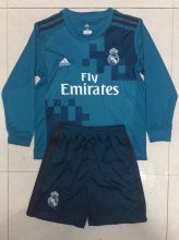 Kids Real Madrid 2017-18 Third LS Soccer Shirt With Shorts