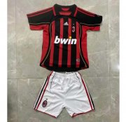 2006 AC Milan Retro Kids Home Soccer Kits Shirt With Shorts