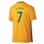 2016 Brazil D. COSTA #7 Home Soccer Jersey