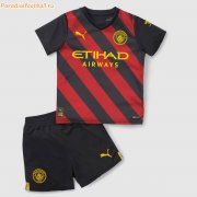 Kids Manchester City 2022-23 Away Soccer Kits Shirt With Shorts