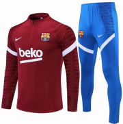 2021-22 Barcelona Red Training Kits Sweat Shirt with Pants