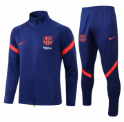 2021-22 Barcelona Dark Blue Training Kits Jacket with Pants