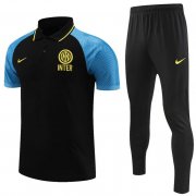 2022-23 Inter Milan Black Polo Kits Shirt + Pants