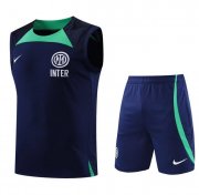 2022-23 Inter Milan Navy Training Vest Kits Shirt with Shorts