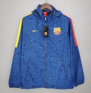 2021-22 Barcelona Blue Windbreaker Hoodie Jacket