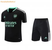 2021-22 Real Madrid Black Training Uniforms Soccer Shirt with Shorts