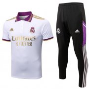 2022-23 Real Madrid White Polo Kits Shirt + Pants