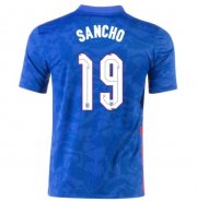 2020 EURO England Away Blue Soccer Jersey Shirt JADON SANCHO #19