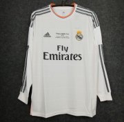 2013-14 Real Madrid Retro Long Sleeve Home White Soccer Jersey Shirt
