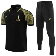 2022-23 Tottenham Hotspur Black Polo Kits Shirt + Pants