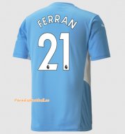 2021-22 Manchester City Home Soccer Jersey Shirt with Ferran Torres 21 printing