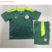 Kids 2021-22 Senegal Away Green Soccer Kits Shirt With Shorts