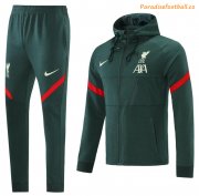 2021-22 Liverpool Green Tracksuits Hoodie Jacket Training Kits With Pants