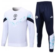 2022-23 Manchester City White Training Kits Sweatshirt with Pants