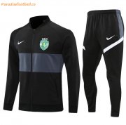 2021-22 Sporting Lisbon Black Training Kits Jacket with Pants
