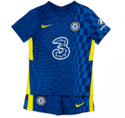 Kids 2021-22 Chelsea Home Soccer Kits Shirt with Shorts