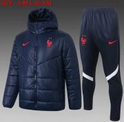 2020-21 France Navy Cotton Warn Coat Kits with Pants