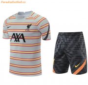2021-22 Liverpool Grey Training Uniforms Shirt with Shorts