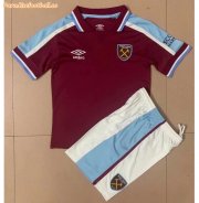 2021-22 West Ham United Kids Home Soccer Kits Shirt With Shorts