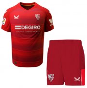 Kids Sevilla 2022-23 Away Soccer Kits Shirt With Shorts