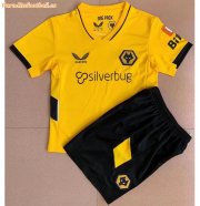 2021-22 Wolverhampton Wanderers Kids Home Soccer Kits Shirt With Shorts