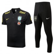 2022 FIFA World Cup Brazil Black Polo Kits Shirt + Pants