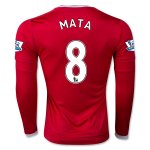 2015-16 Manchester United LS Home Soccer Jersey MATA 8