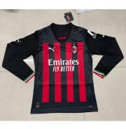 2022-23 AC Milan Long Sleeve Home Soccer Jersey Shirt