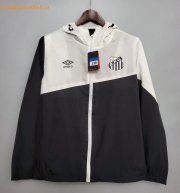 2021-22 Santos FC Black White Hoodie Windbreaker Jacket