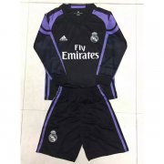 Kids Real Madrid 2016-17 LS Third Soccer Shirt With Shorts
