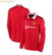 2022-23 Manchester United Long Sleeve Home Soccer Jersey Shirt